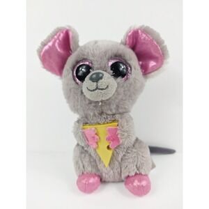 TY Beanie Boos 2015 Squeaker the Mouse w/ Glitter Eyes 6in Plush‎ Stuffed Toy